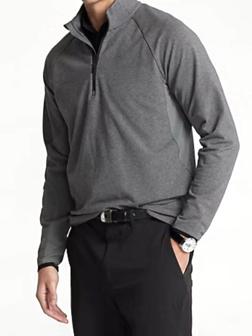 NWT RLX Ralph Lauren 1/4 Zip Pullover M Grey Golf Performance Wicking